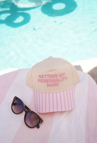 Getting my Personality Back - Pink Stripe Trucker Hat - Sugar Co.