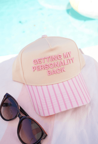 Getting my Personality Back - Pink Stripe Trucker Hat - Sugar Co.