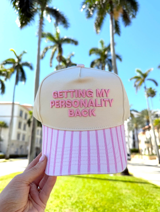 Getting my Personality Back - Pink Stripe Trucker Hat - Sugar Co.
