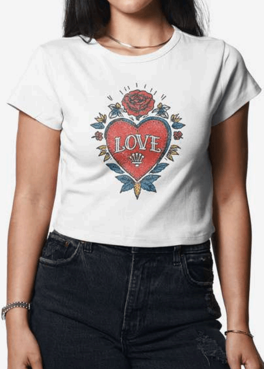 Girl Dangerous Love Tattoo Baby Tee