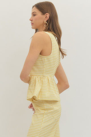 Go for Gold Gingham Top - Sugar Co.