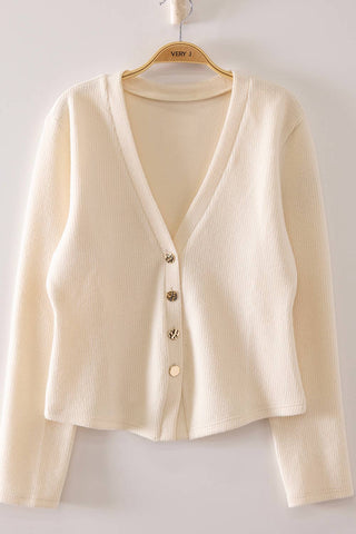 Golden Hour Ribbed Cardigan - Sugar Co.