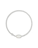 Grayson Stretch Bracelet in Rhodium Ivory Mother of Pearl - Sugar Co.