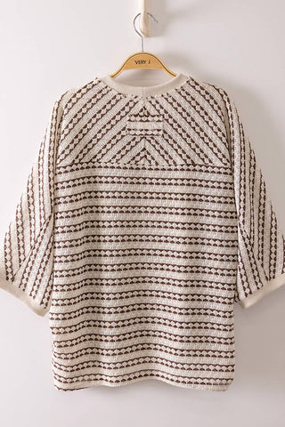 Harbor Breeze Knit Top Choco - Sugar Co.