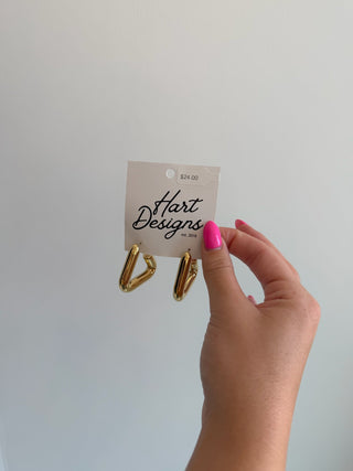 Hart Design | Triangle Hoops Gold - Sugar Co.