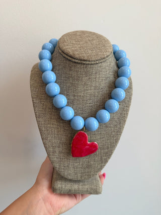 Hart Designs | Blue with Red Heart - Sugar Co.