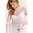 Heart Mesh Top Pink - Sugar Co.