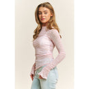 Heart Mesh Top Pink - Sugar Co.
