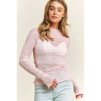 Heart Mesh Top Pink