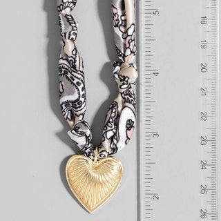 Heart to Heart Bandana Necklace White - Sugar Co.
