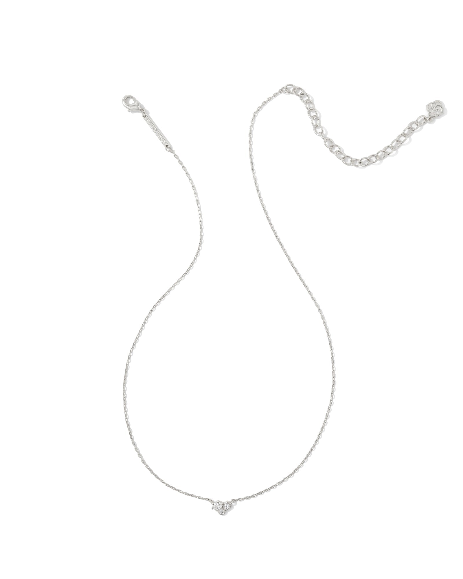 Henry Short Pendant Necklace in Rhodium