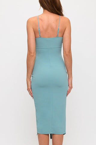 Icon Wrap Skirt Midi Dress Aloe - Sugar Co.