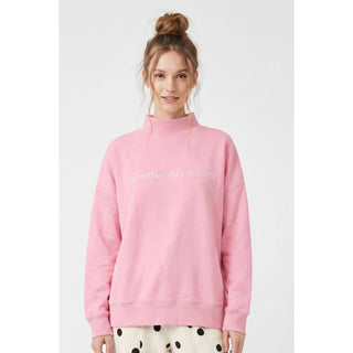I'd Rather Stay At Home Mock Neck Sweatshirt - Sugar Co.
