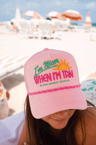 I’m Nicer when I’m Tan - Pink Canvas Trucker - Sugar Co.