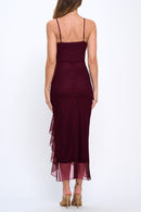 It Girl Slit Maxi Burgundy - Sugar Co.