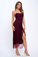 It Girl Slit Maxi Burgundy - Sugar Co.