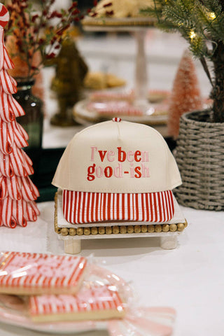 I've Been Good - ish Red Striped Hat Christmas Hats - Sugar Co.