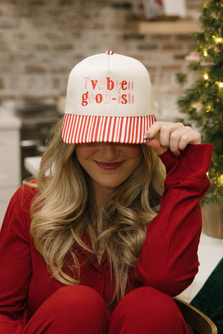 I've Been Good - ish Red Striped Hat Christmas Hats - Sugar Co.