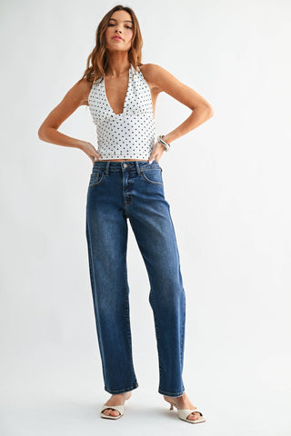 JBD | Bowed Straight Leg Dark Wash - Sugar Co.