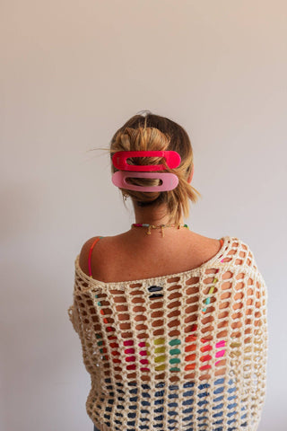 JELLY OVERSIZED LAY DOWN CLAW: RED - Sugar Co.