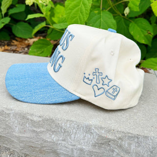 Jesus Clip Art Denim Hat - Sugar Co.