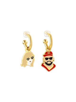 Kansas City Chiefs 87 & Taylor Swift Huggie Hoops Earrings - Sugar Co.