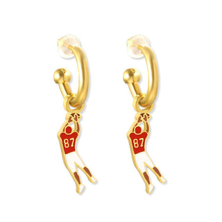 Kansas City Chiefs 87 Tight End Huggie Hoop Earrings - Sugar Co.