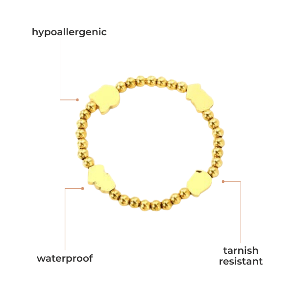 Kansas City Gold Beaded Bracelet- Love Story