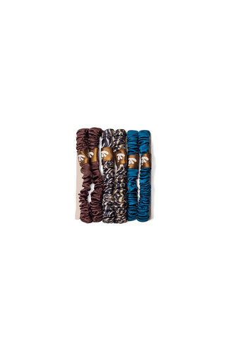 KAXI Skinny Sleep Scrunchie 6-Pack — Satin, Hair-Friendly: FALL PACK - Sugar Co.