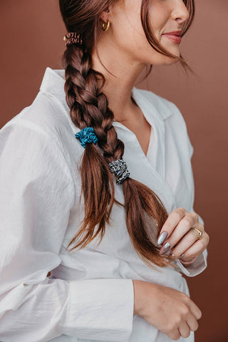 KAXI Skinny Sleep Scrunchie 6-Pack — Satin, Hair-Friendly: FALL PACK - Sugar Co.