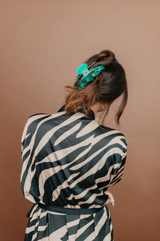 KAXI X Whitney Leavitt House of Her Teal Claw with Gems: OVERSIZED - Sugar Co.