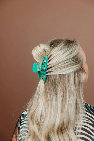 KAXI X Whitney Leavitt House of Her Teal Claw with Gems: OVERSIZED - Sugar Co.