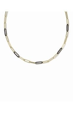 Kendra Scott | Courtney Enamel Link And Chain Necklace Gold & Black Enamel - Sugar Co.