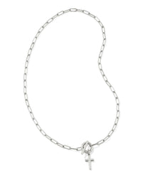 Cross Silver Link and Chain Necklace