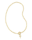 Cross Gold Link and Chain Necklace