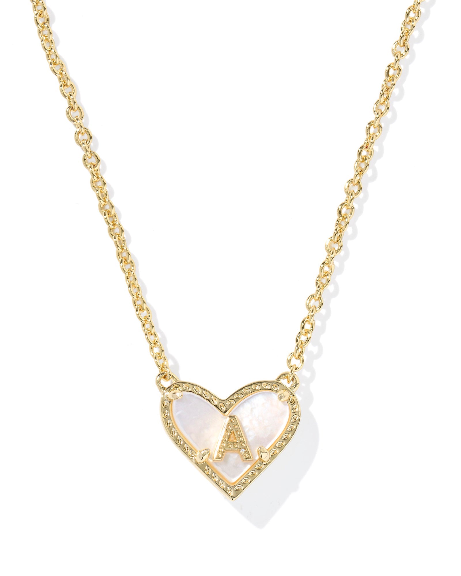 Kendra Scott Heart Letter A Short Pendant Necklace