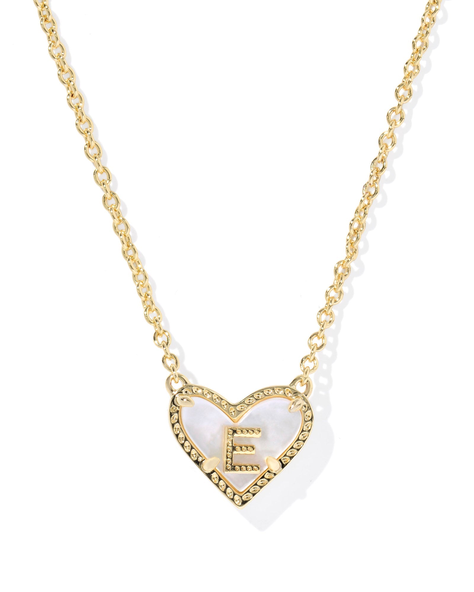 Kendra Scott Heart Letter E Short Pendant Necklace