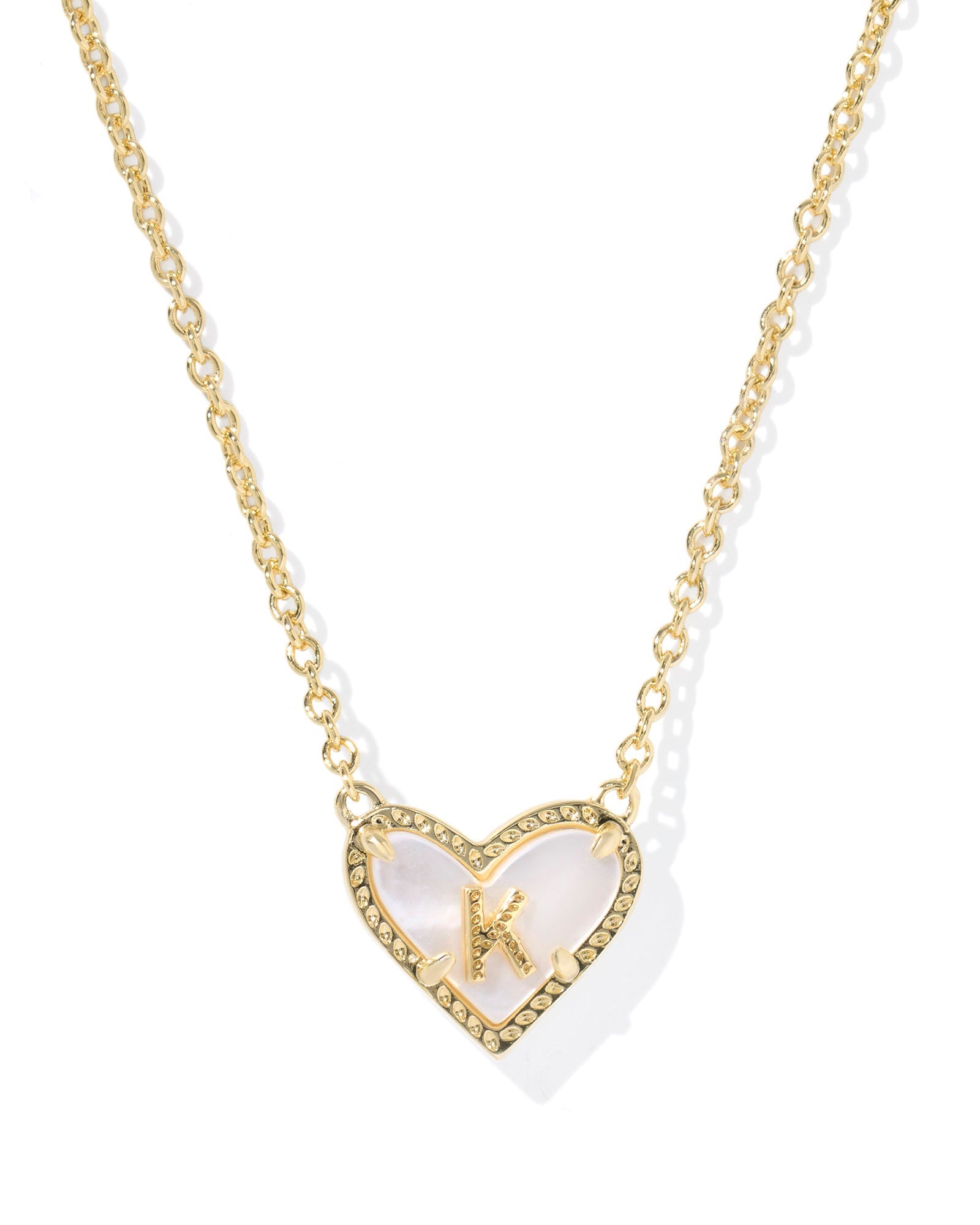 Kendra Scott Heart Letter K Short Pendant Necklace