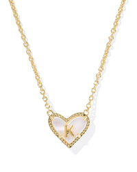 Kendra Scott Heart Letter K Short Pendant Necklace