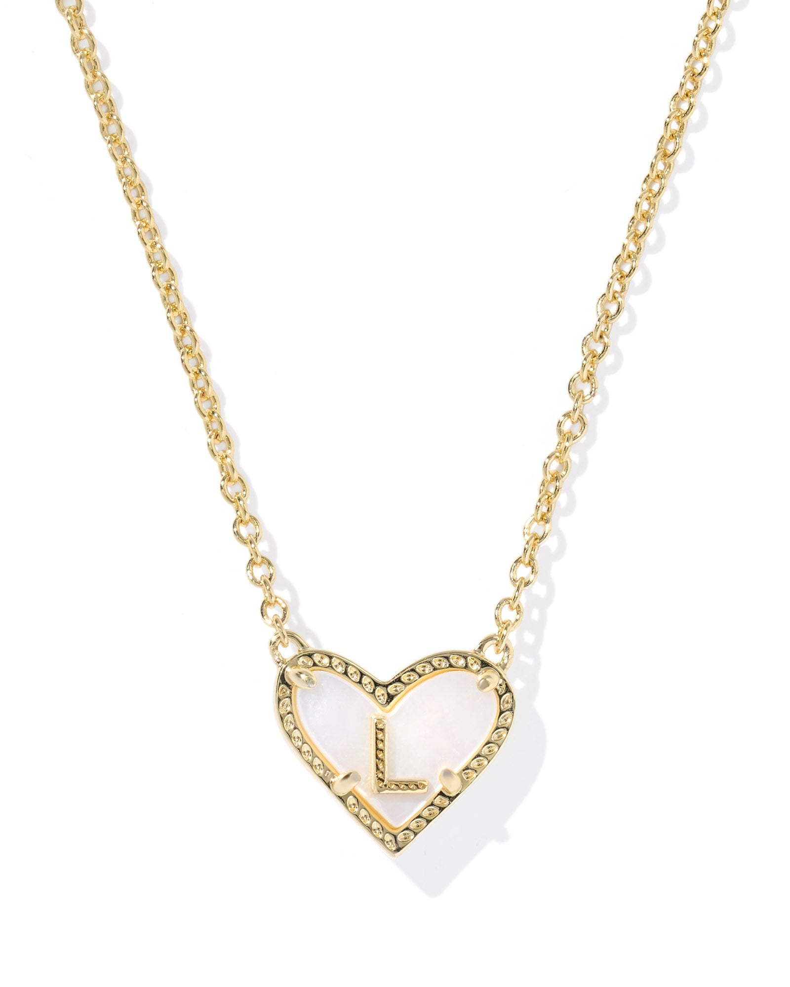 Kendra Scott Heart Letter L Short Pendant Necklace