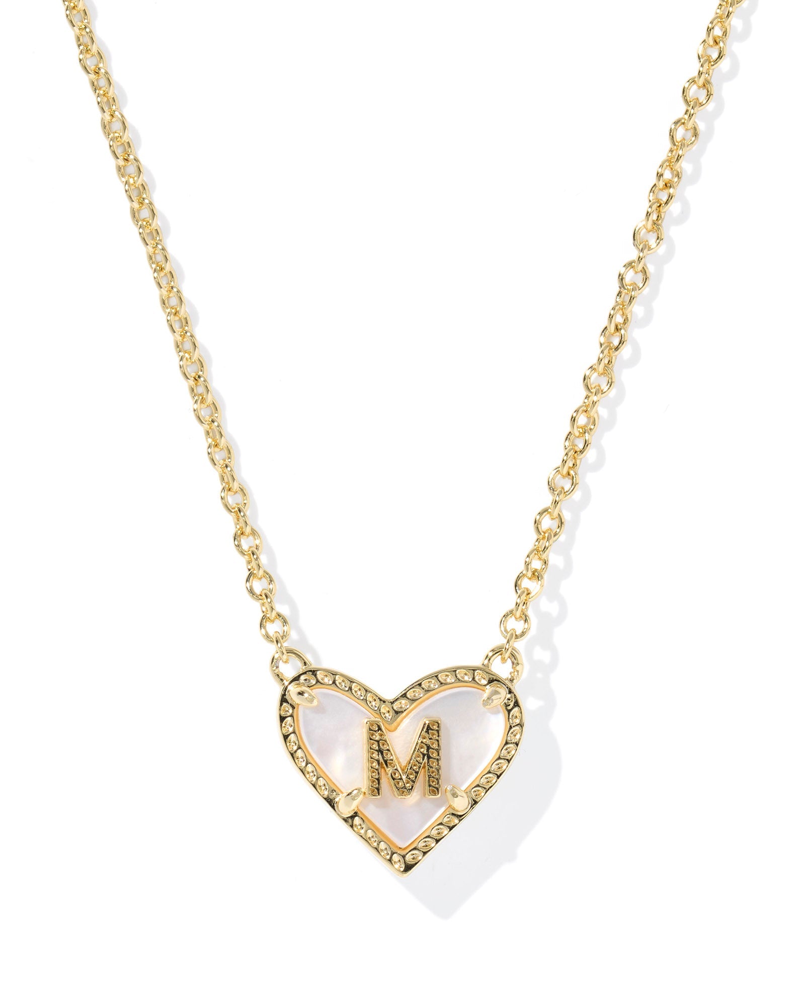 Kendra Scott Heart Letter M Short Pendant Necklace