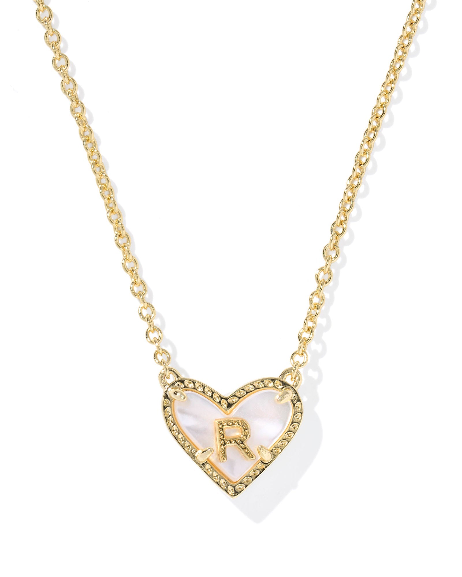 Kendra Scott Heart Letter R Short Pendant Necklace