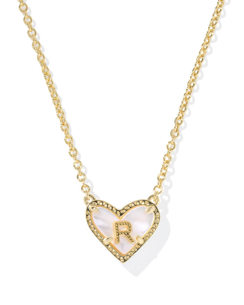 Kendra Scott Heart Letter R Short Pendant Necklace - Sugar Co.
