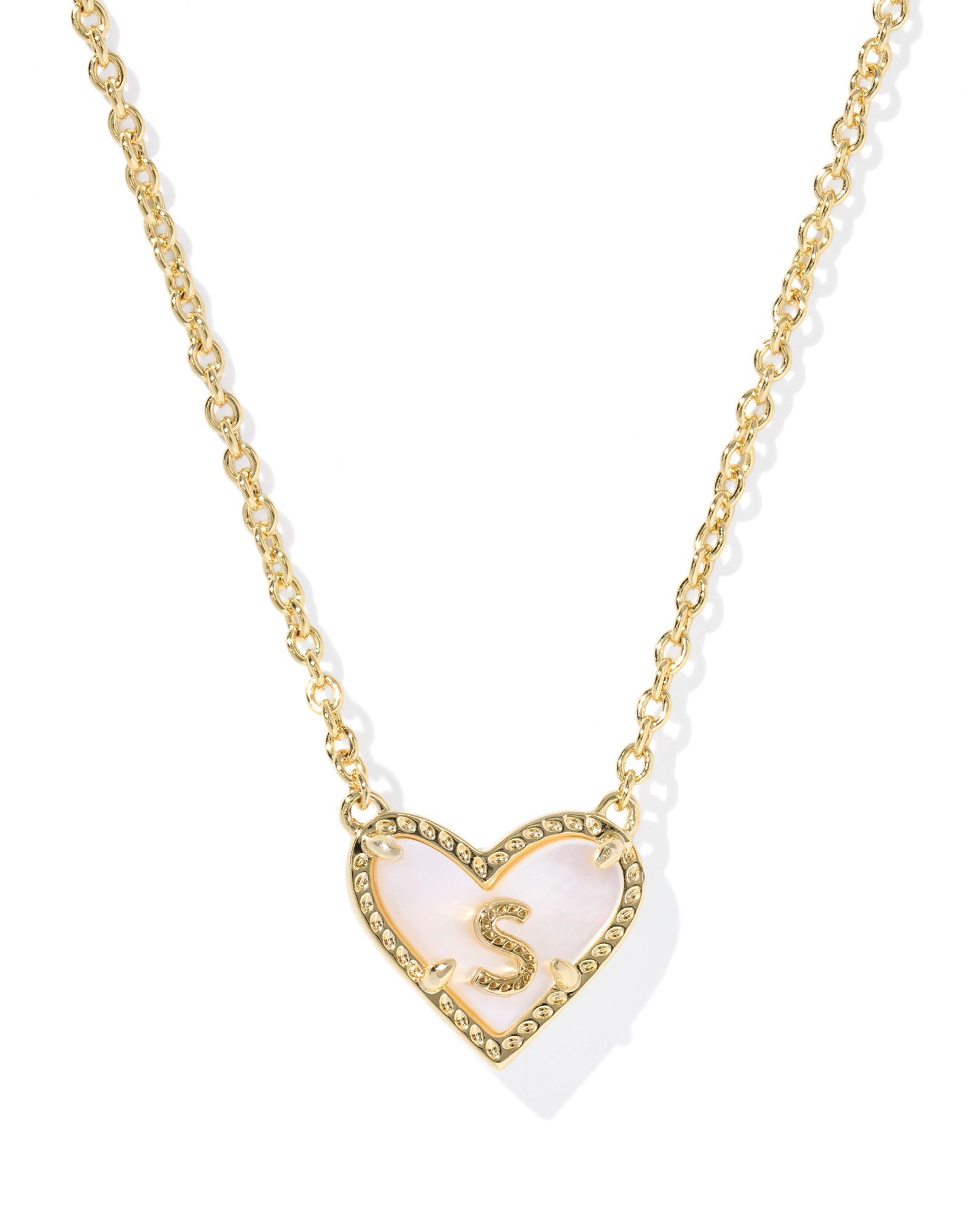 Kendra Scott Heart Letter S Short Pendant Necklace