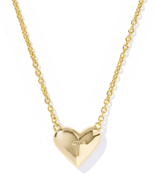 Kendra Scott Heart Letter T Short Pendant Necklace - Sugar Co.
