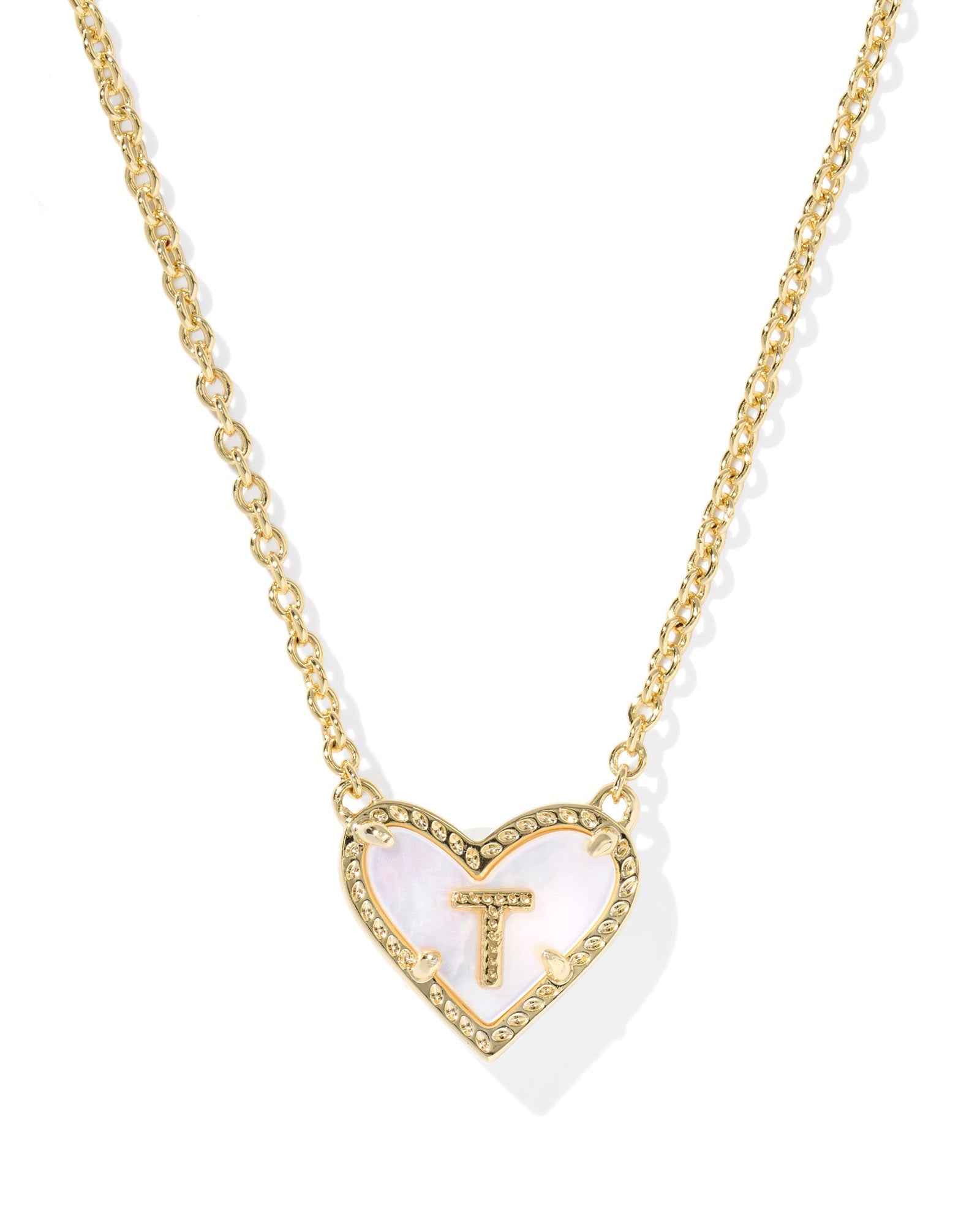 Kendra Scott Heart Letter T Short Pendant Necklace