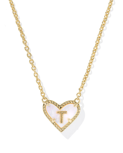 Kendra Scott Heart Letter T Short Pendant Necklace - Sugar Co.