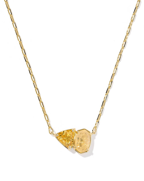 Kendra Scott Tatum Short Pendant Necklace Gold Golden Yellow Mix - Sugar Co.