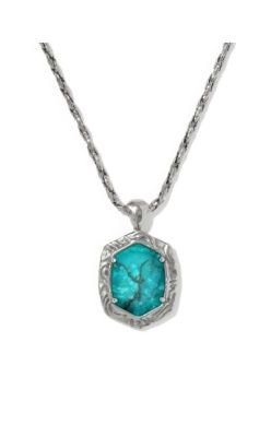 Kendra Scott | Tiger Striped Daphne Vintage Silver Blue Marble - Sugar Co.
