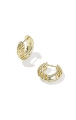 Kendra Scott | Tiger Striped Mikki Huggie Earrings Gold - Sugar Co.